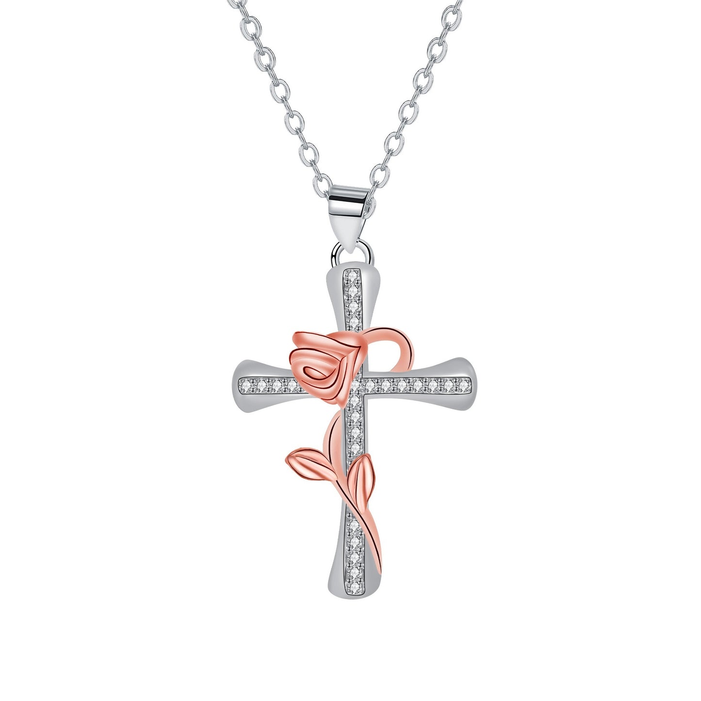 Roshalsband Kors Nyckelbenskedja Kvinnlig Gåva