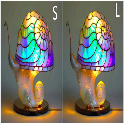 Hushållsdekorationer med magiska färger av svamplampor