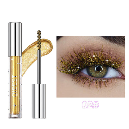 Violett Glitter Lash Mascara Diamond Mascara Tjock Glansig Ögonfransböjning Förlängning Makeup Vattentät Snabbtorkande Paljetter Ögon Svart