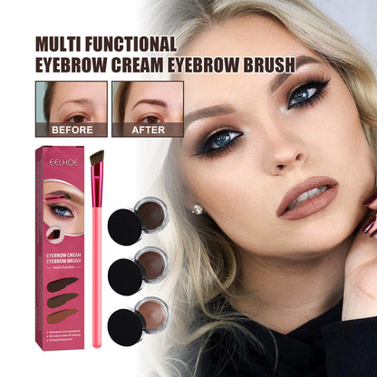 EELHOE Multifunktionellt Ögonbrynsborsteset För Ifyllning, Formning Och Färgning Släta Ögonbryn Makeup Kit