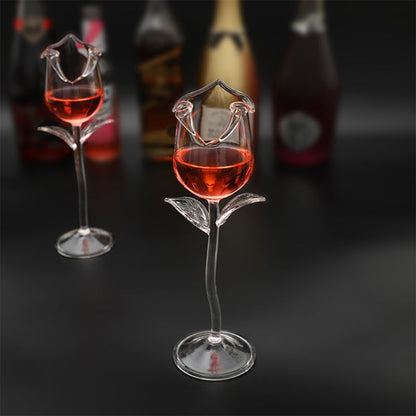 Fint rött vinglas vincocktailglas 100ml rosenblomsformat vinglas fest barbehör dricksglas