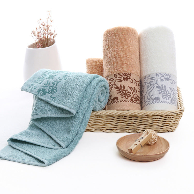 Absorberande handduk i bomull med blåregnsblomma, 32 lager, jacquard