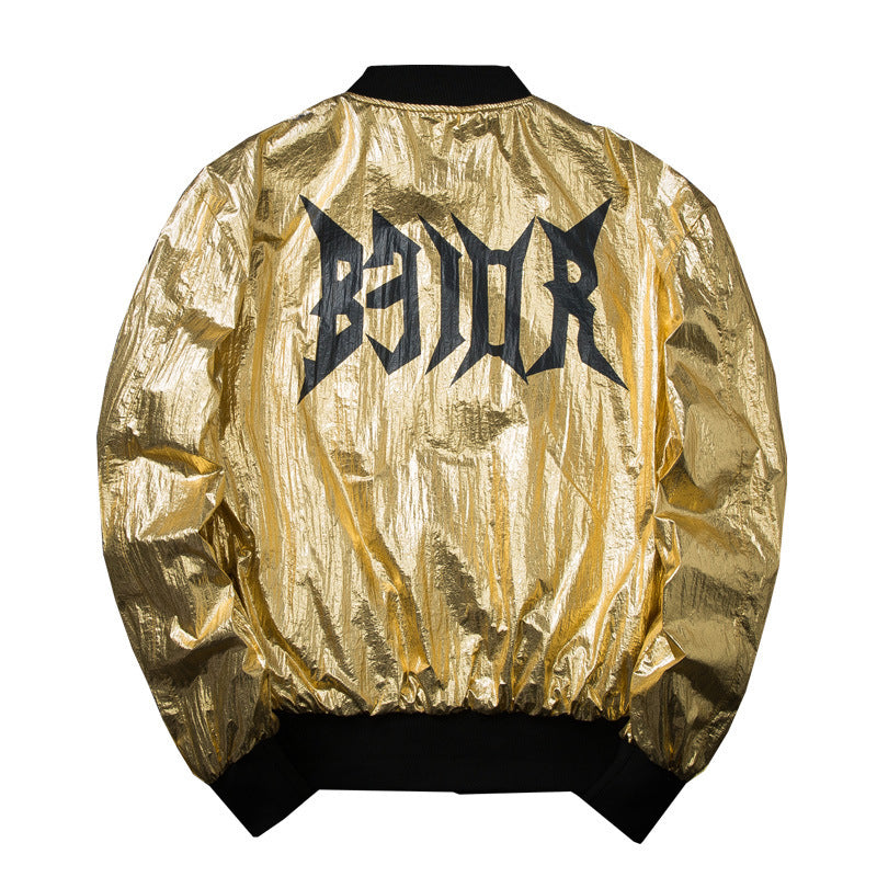 Dubbelsidig bär hiphop röd man pilotjacka manlig Harajuku-stil trend basebolluniform