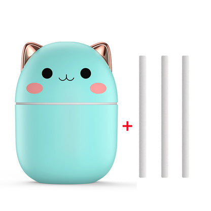 Luftfuktare Söt Katt Ultraljudlös USB Kontor Hushåll Sovrum Bil Aromaterapi Luftrenare Med LED Cool Mist Spray