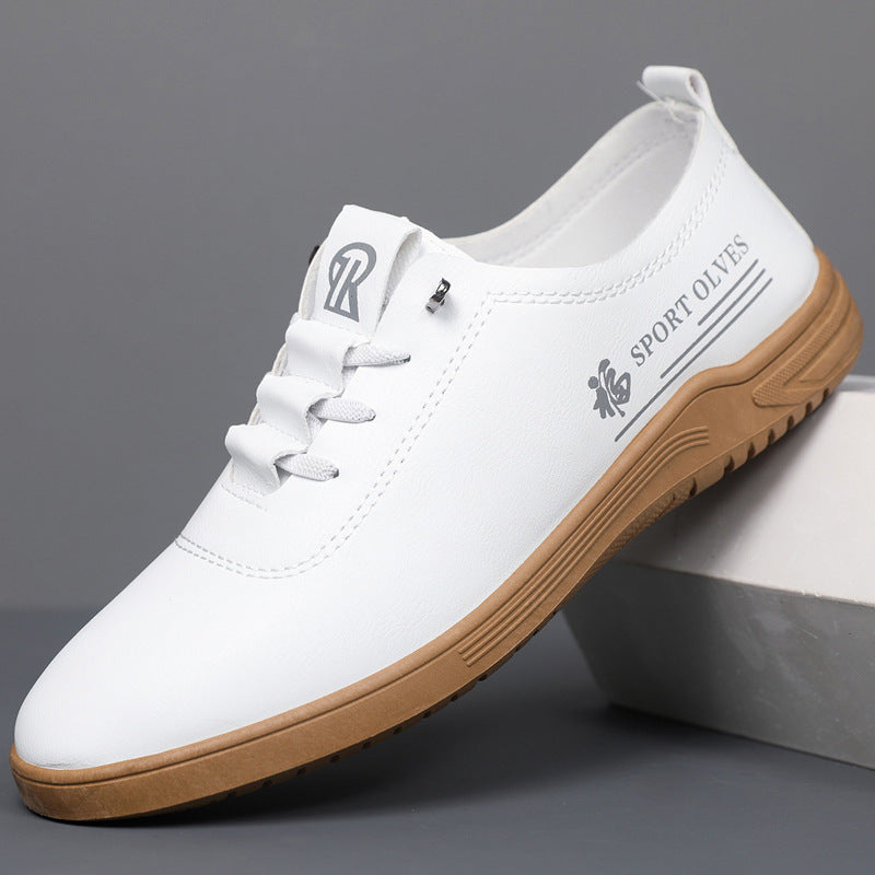 Herrskor med snörning, casual, läder, mode, helt matchande