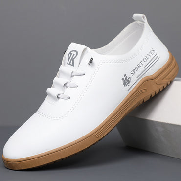 Herrskor med snörning, casual, läder, mode, helt matchande