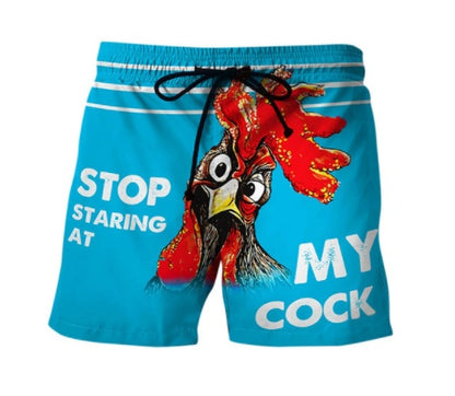 Herrbyxor med tryck och elastisk midja