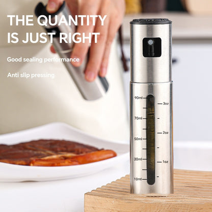 Bränslesprayburk Hushållskök Artefakt Rostfritt Stål Oljeinsprutningsflaska Kryddflaska Spraypress Typ Grilloljeflaska Köksprylar