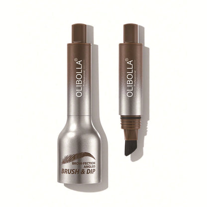 Stor borste hårfäste multifunktionell inte smetpress ögonbrynspenna