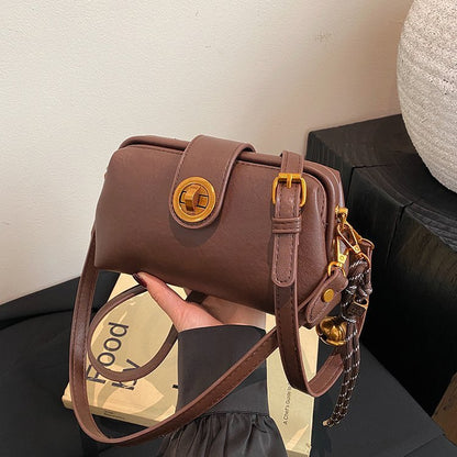 High Sense Niche Kvinnlig Höst- och Vinterny Retro Frostad Axelväska