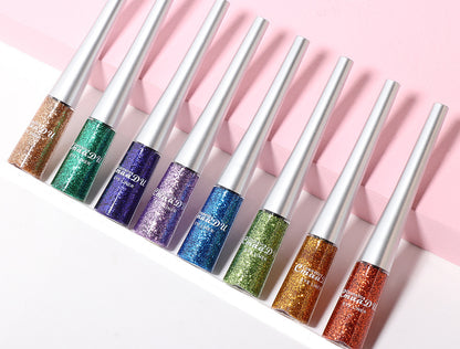 Moderiktigt kreativt glitterpulver flytande eyeliner-set