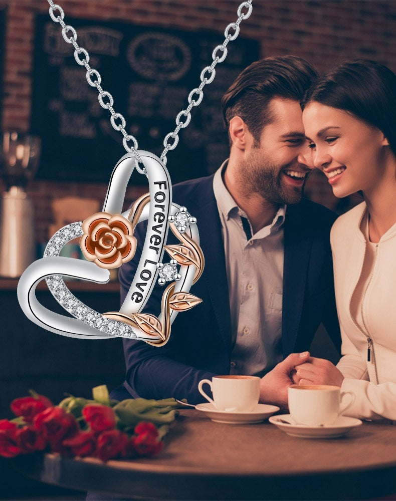 Moderiktigt Retro Kärleksros Damhalsband