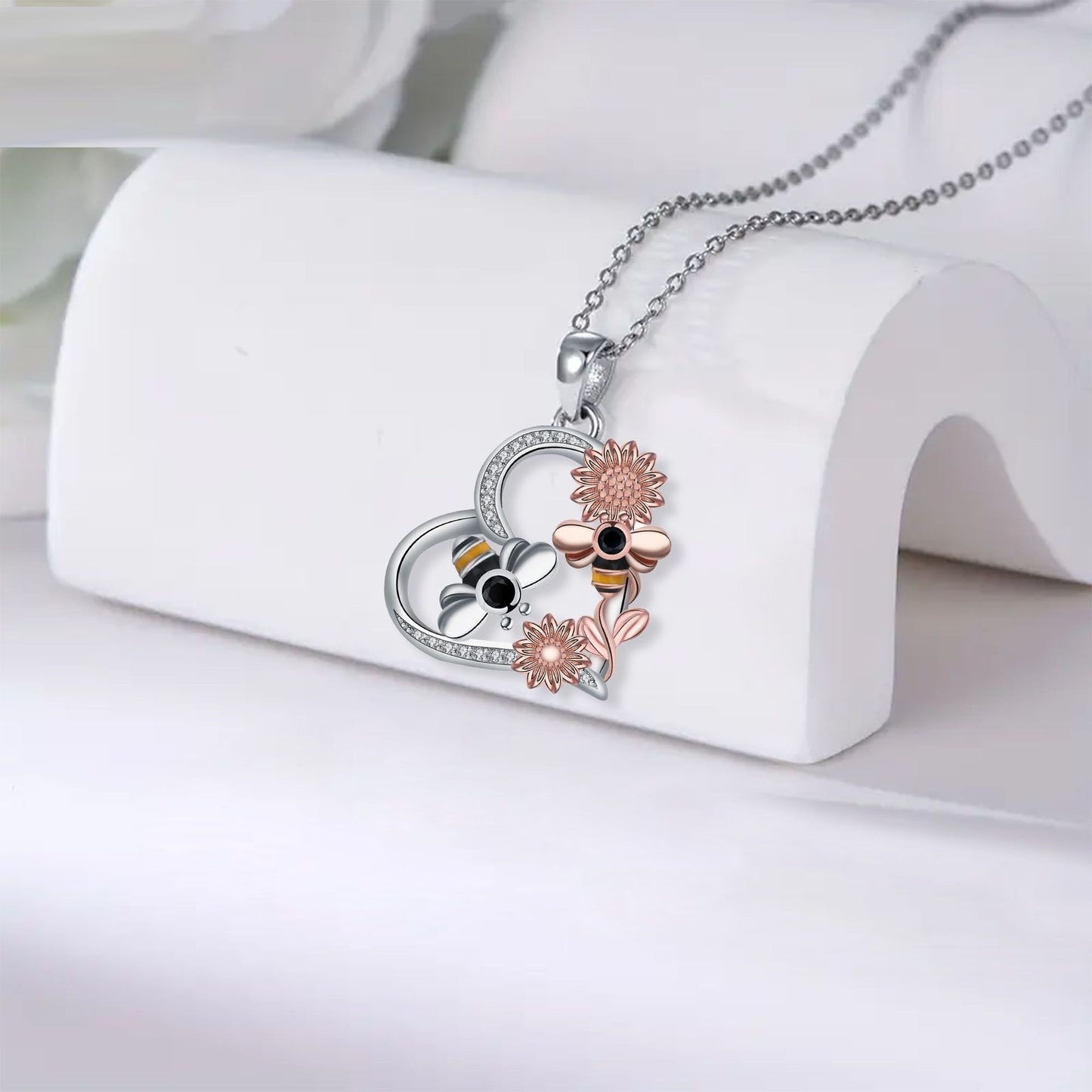 Personligt designat bihalsband i pastoral stil med blommor för kvinnor