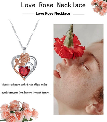 Högkvalitativt roshjärthalsband för kvinnor