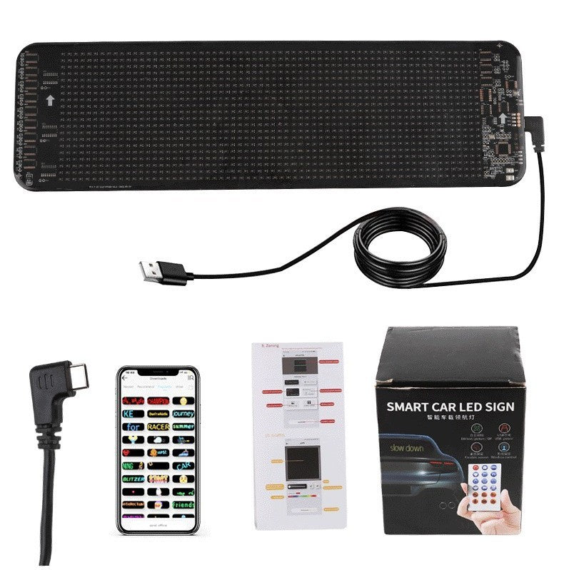 Programmerbar bil-LED-skylt LED-färgsreklamskärm Ultratunn skärm Anpassad textmönsteranimation Displaybil