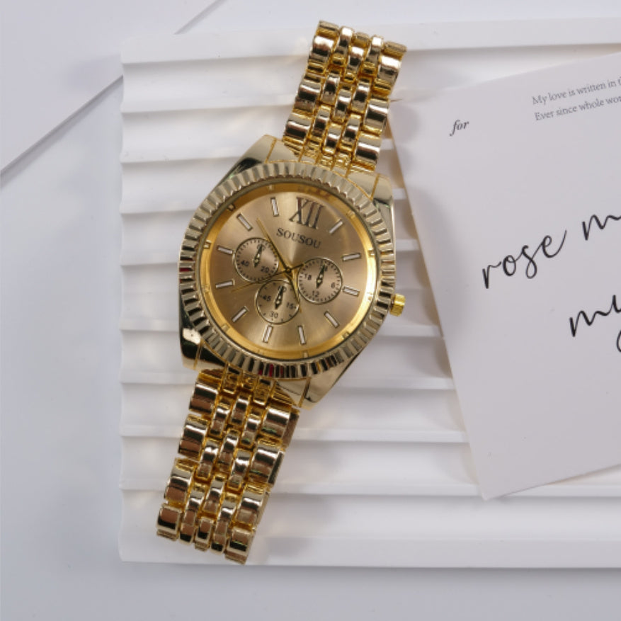 Herrklocka med kvartsband i stål