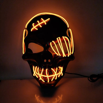 Ärr Enögd Piratmask Blodig Skräck Kallt Ljus Halloweenmask Led Glödande Mask