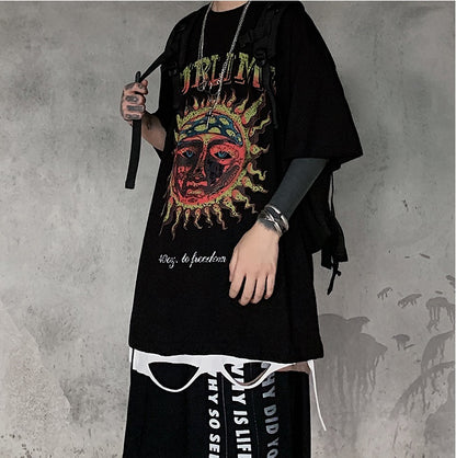 Populär logotyp mörkt tryck kortärmad T-shirt casual casual T-shirt herr