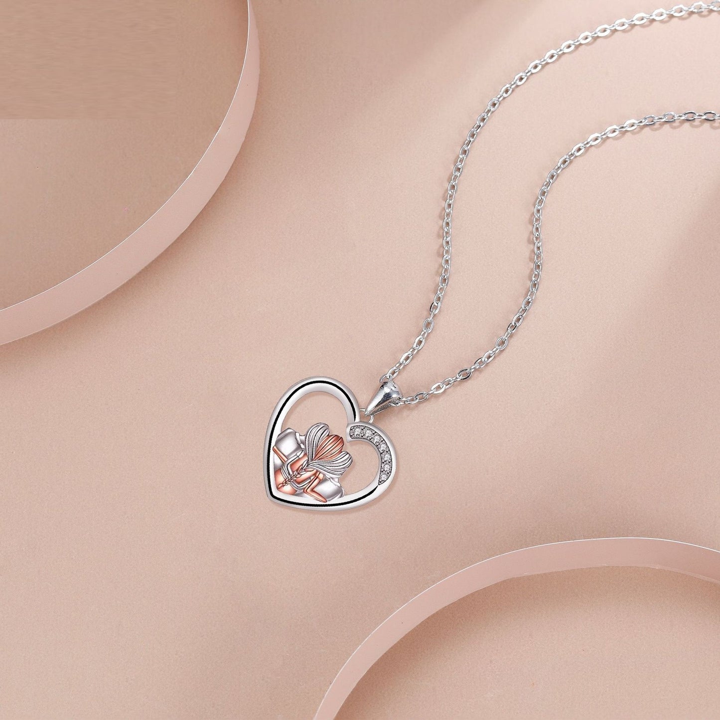 Hjärtformat systrahalsband för kvinnor, europeiska och amerikanska smycken för flickvänner