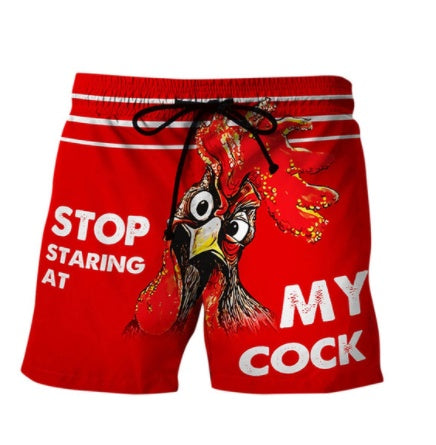 Herrbyxor med tryck och elastisk midja