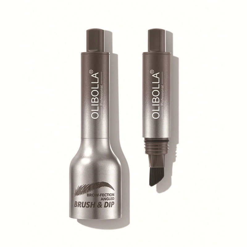 Stor borste hårfäste multifunktionell inte smetpress ögonbrynspenna