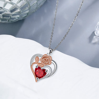 Högkvalitativt roshjärthalsband för kvinnor