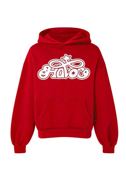 Stilig man enfärgad huvtröja med bokstavstryck