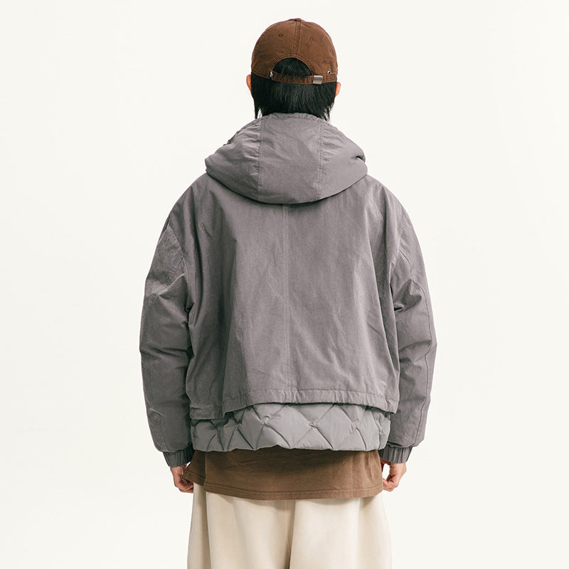 Helmatchande lös dunjacka varm