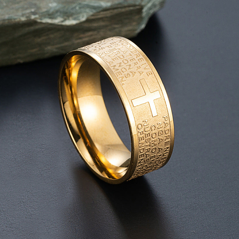 Punk Mode Trendig Unik Rostfri Stålring Retro Titan Stål