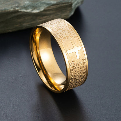 Punk Mode Trendig Unik Rostfri Stålring Retro Titan Stål