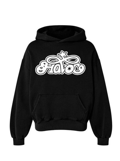 Stilig man enfärgad huvtröja med bokstavstryck