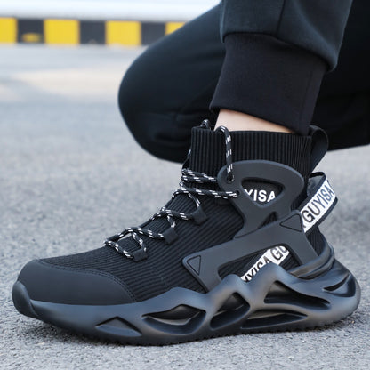 Herrskor med andningsförmåga och stötskydd mot läckage och stålhätta