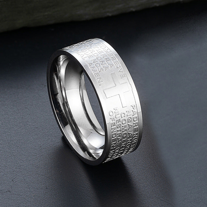 Punk Mode Trendig Unik Rostfri Stålring Retro Titan Stål