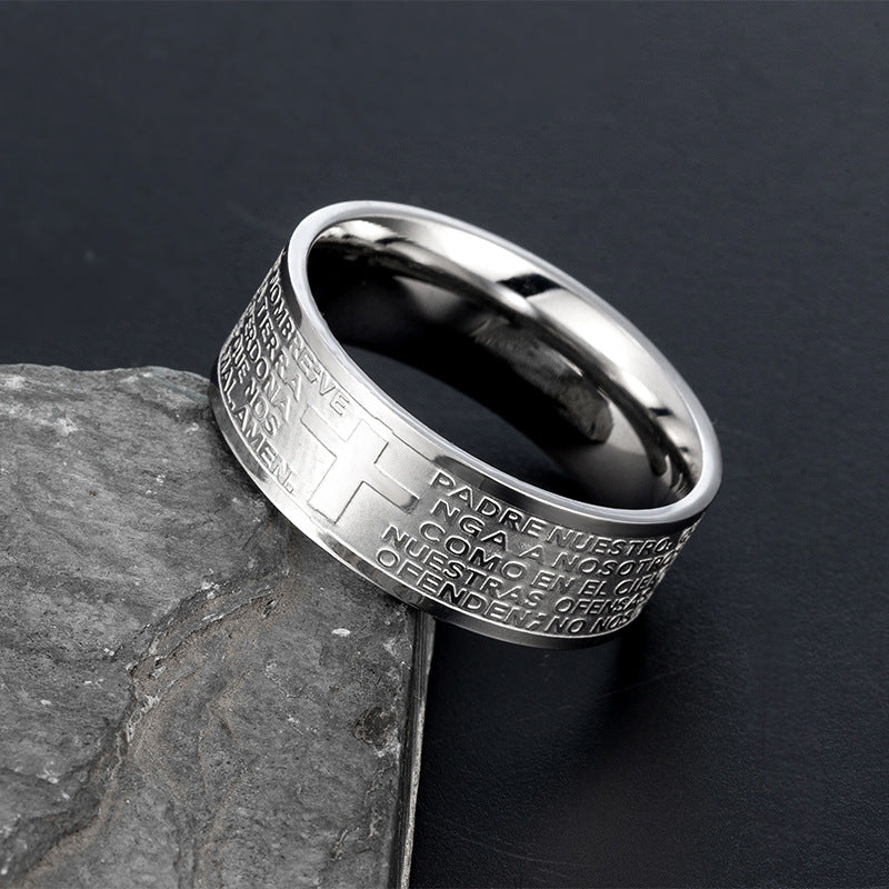 Punk Mode Trendig Unik Rostfri Stålring Retro Titan Stål