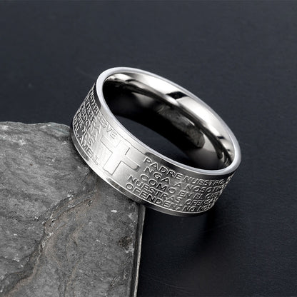 Punk Mode Trendig Unik Rostfri Stålring Retro Titan Stål