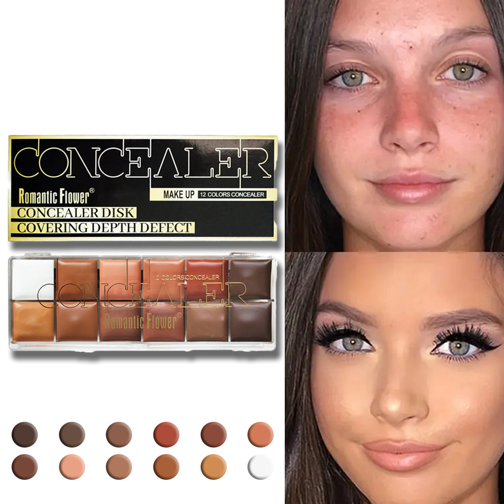 12 färger Concealer mörk hud vattenfast heltäckande foundation