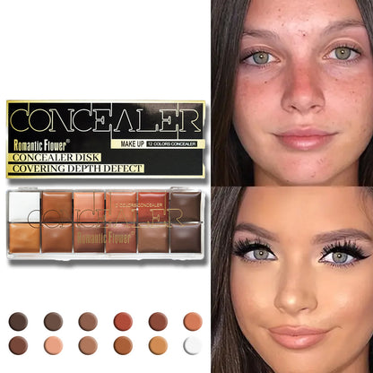 12 färger Concealer mörk hud vattenfast heltäckande foundation