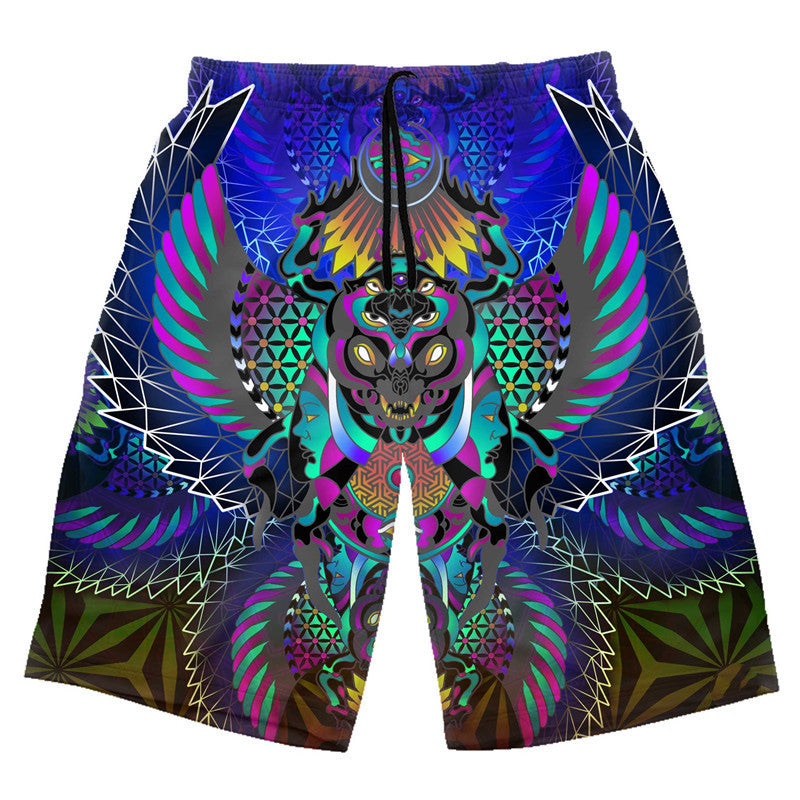 3D-tryckta shorts sommar lösa strandbyxor casualbyxor