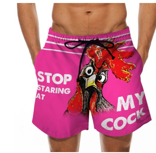 Herrbyxor med tryck och elastisk midja