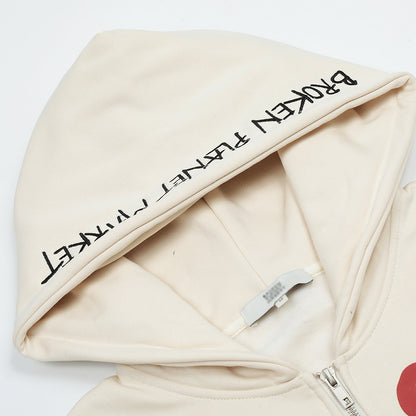 Dödskalletryckt kofta med huva, herr