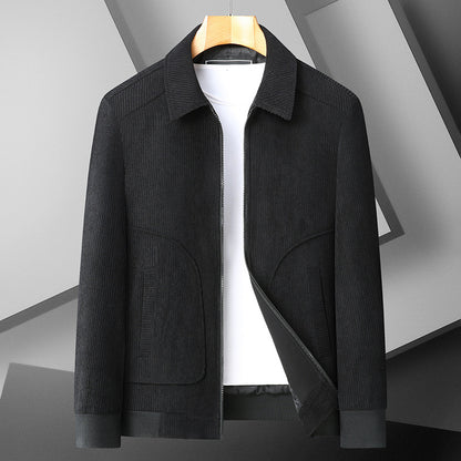 Plus Size Corduroy Tjockad Kappa Överviktig Herrjacka