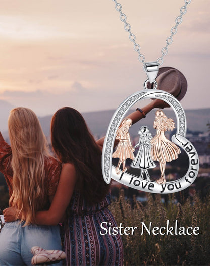 Kärlekshänge Systrar Halsband För Flickvänner Ornament