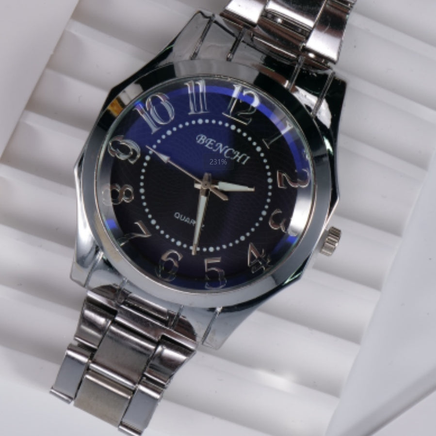 Herrklocka med kvartsband i stål