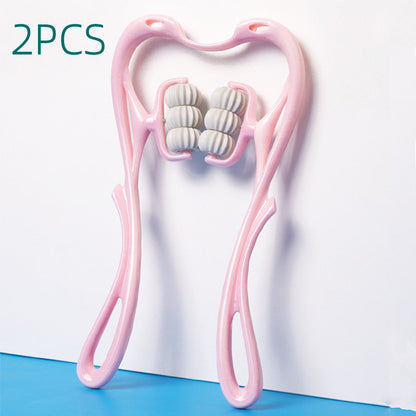 Multifunktionell manuell sexhjulsmassager för nacke Massagelindrande rullmassageverktyg