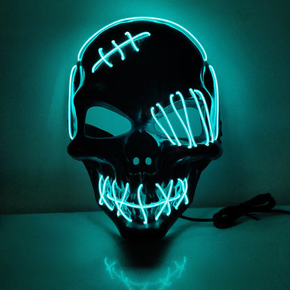 Ärr Enögd Piratmask Blodig Skräck Kallt Ljus Halloweenmask Led Glödande Mask