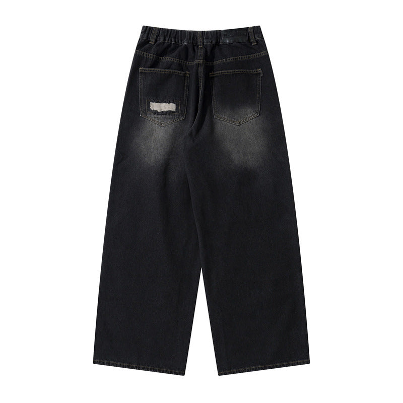 Design Sense slitna jeans för män trendiga hiphop-retro