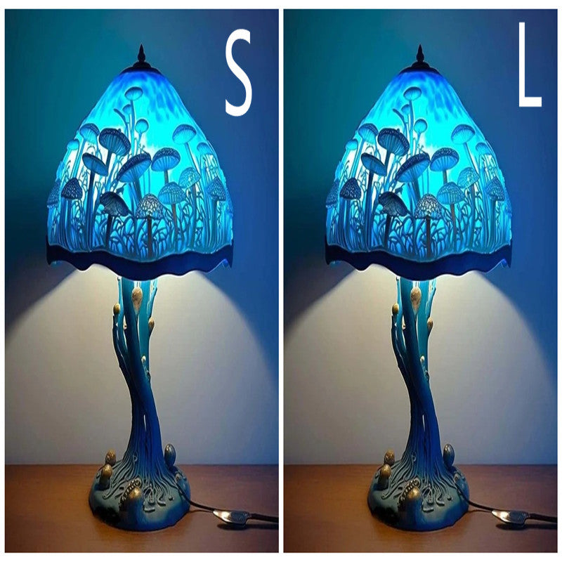 Hushållsdekorationer med magiska färger av svamplampor