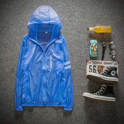 Solskyddande kläder för utomhusbruk, vindjacka för män