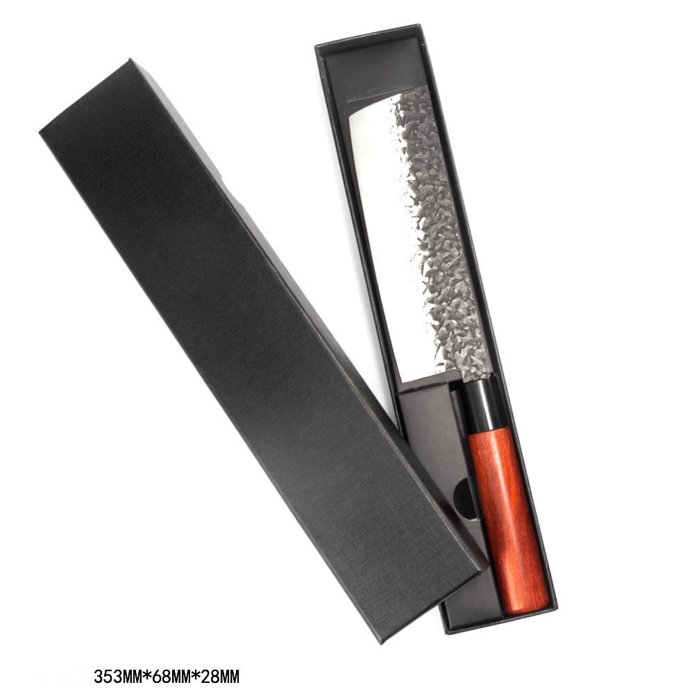 Handgjord hamrad smidd Santoku-kniv kockkniv