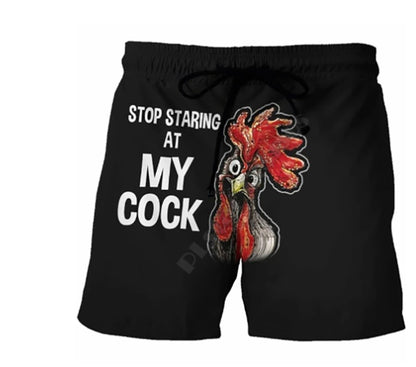 Herrbyxor med tryck och elastisk midja